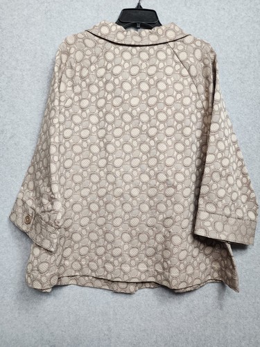Blazer donna Y2K Avenue taglia 22/24 bottoni geometrici preppy beige marrone - Foto 2 di 16