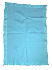 VTG Acrylic Mint Green Baby Blanket Nylon Trim WPL 1675 USA Made BEACON ?