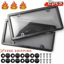 2x Unbreakable License Plate Coversframes Auto Tag Shield Protector Front Rear 2x Unbreakable License Plate Coversframes Auto Tag Shield Protector Front Rear