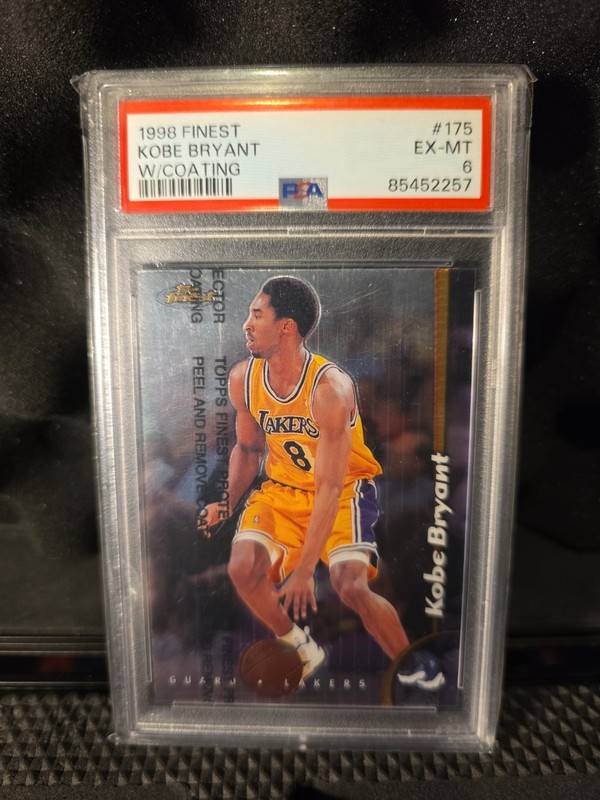 1998-99 Topps Finest Kobe Bryant #175 PSA 6 with Coating Lakers HOF Combine 🚢