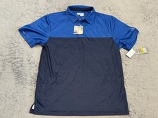 NWT PGA Tour Pro Series Polo Shirt Mens Large Blue Patterned Short Sleeve Golf