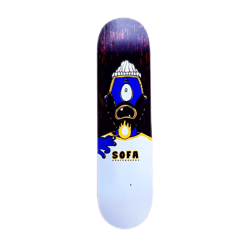 Planche de skate 8.125 de marque Sofa Skateboards, plateau Fear-1 rouge en sept plis