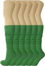 Forest Green Slouch Socks 6 Pairs Shoe Size 5-10