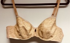 Soma Women's 38B Beige Lacey Enticing Lift Balconette Unlined Underwire Bra