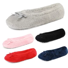 Women Cozy Faux Fur Slippers Comfortable Slip On Ballerina Slipper Shoes
