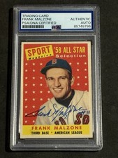 FRANK MALZONE 1958 TOPPS ALL STAR SIGNED AUTOGRAPHED CARD #481 PSA/DNA CERTIFIED
