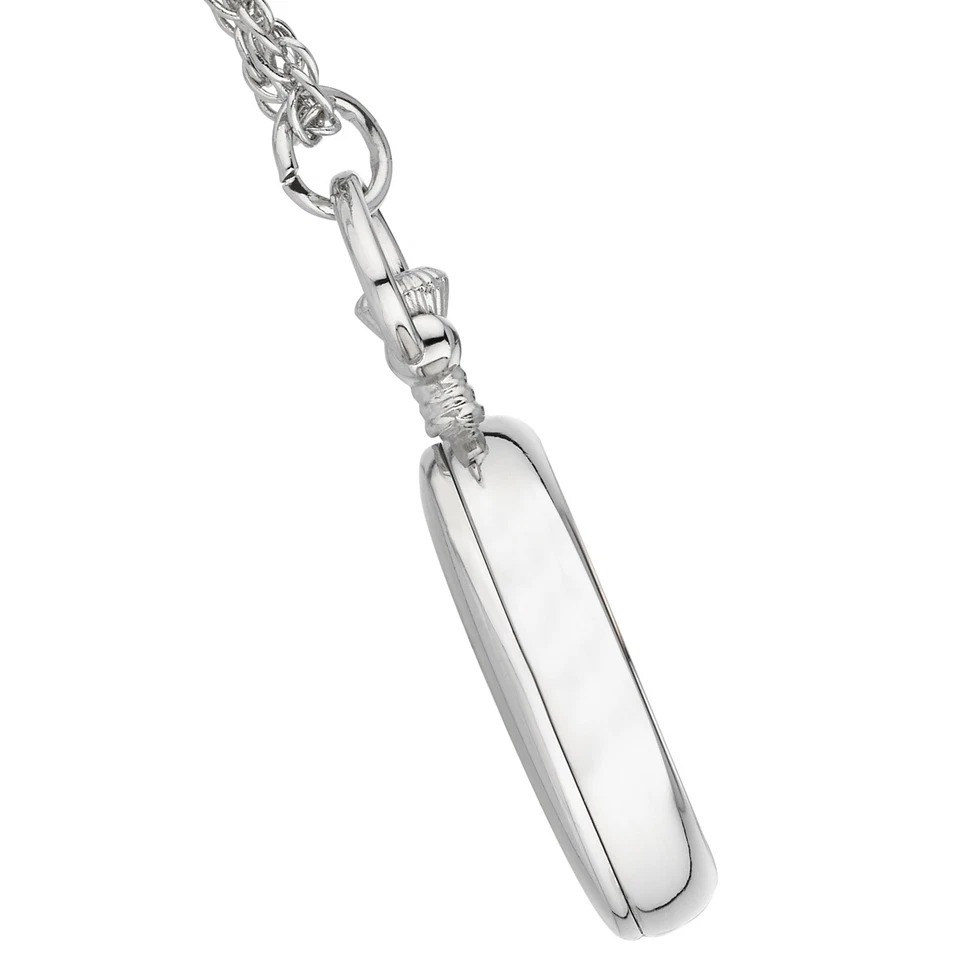 Reloj colgante Gotham para mujer tono plata cara abierta con cadena # GWC14138SR Foto 2 de 3