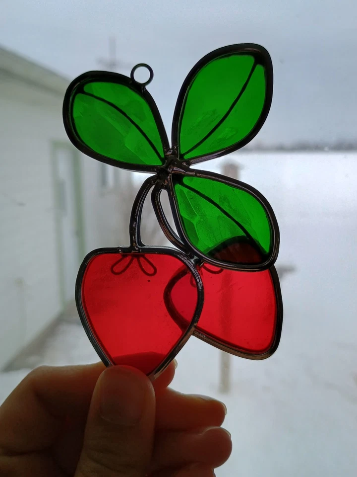 Arte de ventana de metal vintage Strawberry Sun Catcher fruta cottagecore boho retro Foto 2 de 4