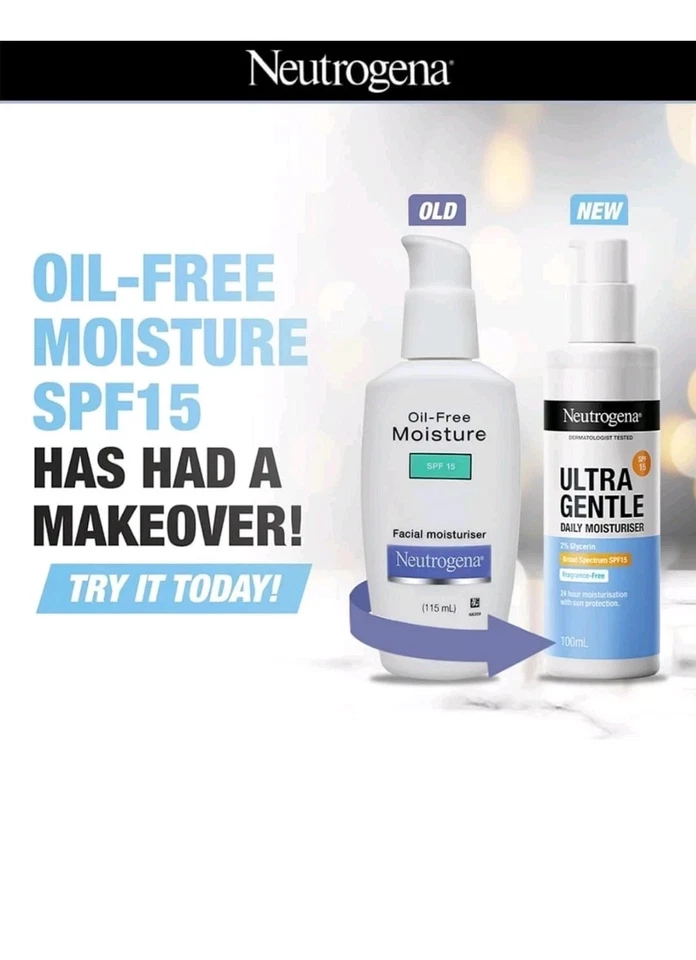 2 Pack Neutrogena Oil Free Face Moisture SPF 15 For Normal To Oily Skin 100ml # - Image 2 of 4