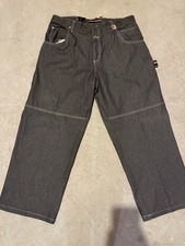 Brooklyn Xpress Men’s Gray Raw Denim Jeans Straight Leg Mid Rise Regular Fit