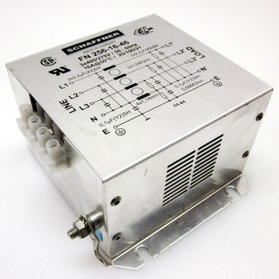 Schaffner FN 256-16-46 3-Phase + Neutral EMC Filter 3 x 480 VAC Low Profile