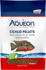 Cichlid Slow Sinking Fish Food Pellets, Medium Size, 25 Ounce