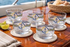 Playa náutica costera acrílico para beber cócteles en el barco tazas ancla 5