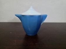 Akro Agate Company vintage blue and white glass Creamer 40s Kids Tea set