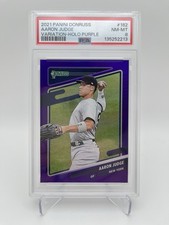 2021 Panini Donruss Variation Aaron Judge Throwing #182 Purple Holo PSA 8 POP 1