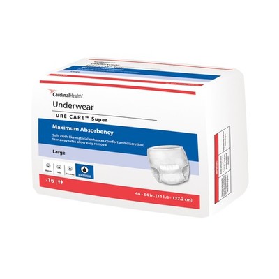Cardinal Covidien Sure Care Disposable Underwear Large 1215 Maximum 16 Ct