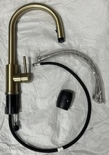 Liquida EPO11BR Brushed Brass Swan Neck Pull Out Kitchen Mixer Tap - GRADED