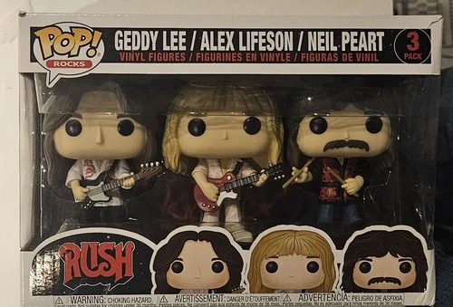 Funko Pop! Rocks Rush 3-Pack Vinyl Figures Geddy Lee Alex Lifeson Neil Peart