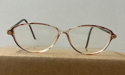 Marchon Cold Insert Tres Jolie Eyeglasses Frames Maroon Pink Oval 53-12-135