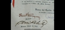 Ernest Hemingway Signed Autographed Certificate Havana Cuba 1954