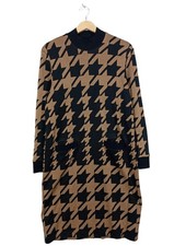 VA BENE Pulloverkleid Damen Kleid Gr. DE 38 braun-schwarz Casual-Look