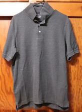 Croft Barrow Polo Easy Care Dark Gray Pullover Short Sleeve Men's Large L