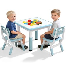 Gruppo Seggiolino Tavolo per Bambini con 2 Sedie Tavolo per Bambini Sedia Altezza Regolabile