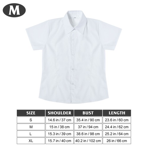 1pz Camicia Uniforme Stile Giapponese Ragazza Camicia Bianca Manica Corta Taglia M - Foto 4 di 12