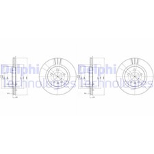 2X DELPHI BREMSSCHEIBEN 280mm BELÜFTET VORNE PASSEND FÜR SEAT TOLEDO VW CORRADO