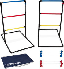 Premium Ladder Toss Outdoor Game Set with 6 Soft Bola Balls, Travel Carrying Cas