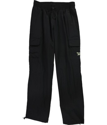 Reebok Mens Classic Summer Straight Leg Relaxed Track Athletic Pants, black, M