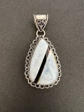 Ciondolo a goccia vintage in argento sterling 925 con ciondolo pietra di luna naturale