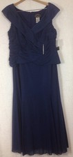 Alex Evenings Women's Mother of the Bride Dress Blue Stretch Formal, Size 20W