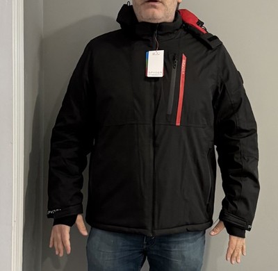 Spyder Ski Jacket Black Red Large Insulated Gators Removable Hood New NWT