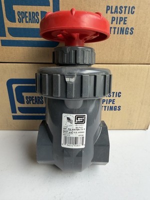 Spears 2020-012 Gate Valve, 1 1/4 In, Socket Weld, PVC Hand Wheel Actuator
