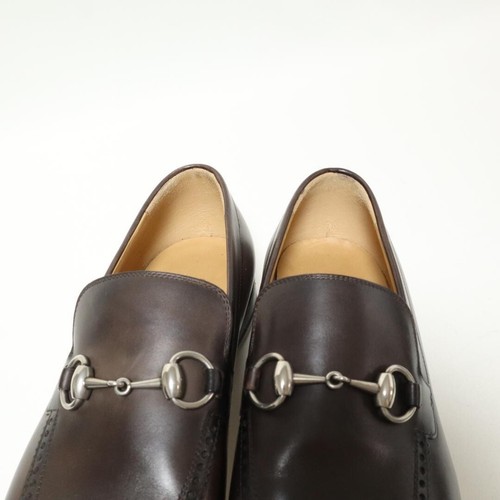 Gucci Silber Horsebit Halbschuhe Braun Leder Slipper Größe UK6,5 US7 Original - Bild 8 von 19