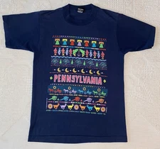 Vtg Screen Stars Single Stitch T Shirt 80s 90s Pennsylvania Souvenir Tee S/M