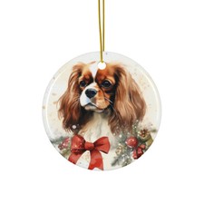 English Toy Spaniel - Ceramic Christmas Ornament - Printed in USA