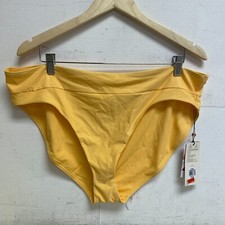 CALIA Women's Mid Rise Wide Banded High Leg Swim Bottoms Sunrise Orange WSA23414