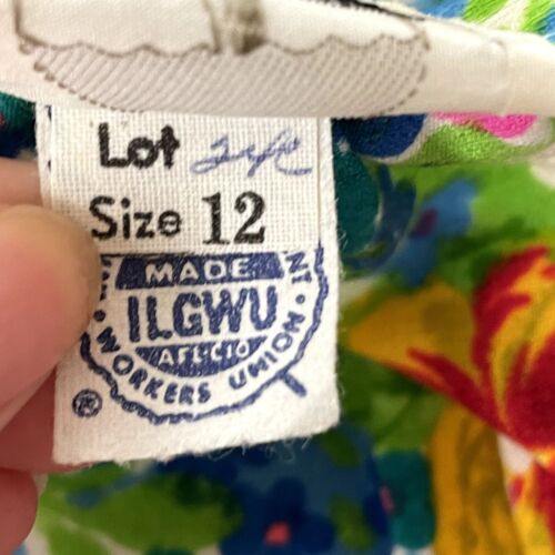 Vtg 70's NEON Barkcloth PSYCHEDELIC MoD Retro FLOWER POWER Hippie Skirt 26 - Picture 7 of 9