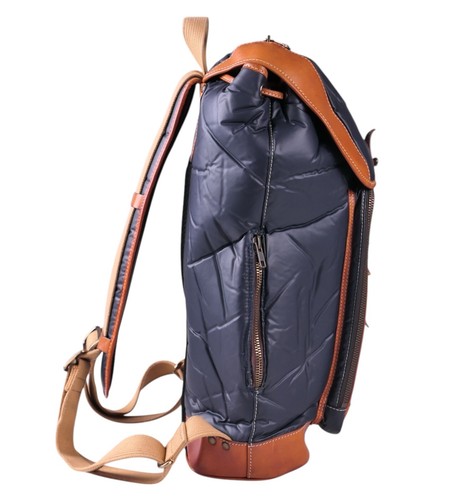 Hunting World Batu Cross Blue Backpack Brown Leather Rucksack Travel Bag - Picture 6 of 12