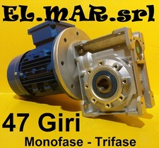Motoriduttore 47 Giri HP 1 Riduttore di giri Motore Monofase Trifase Kw 0,75