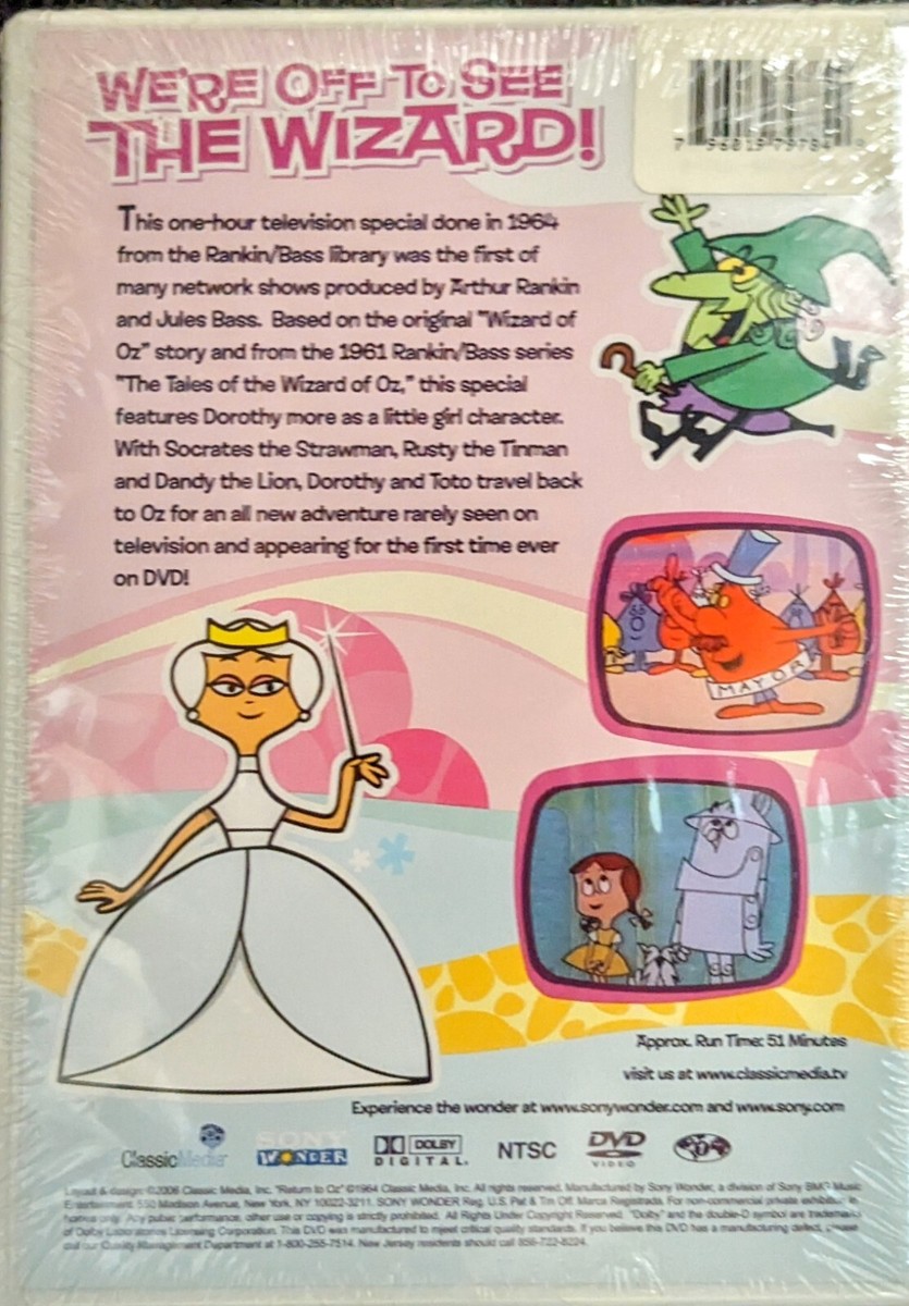 NEW! RETURN TO OZ cartoon 1964 DVD Rakin/Bass Production