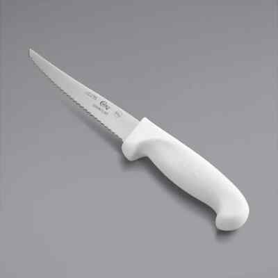 Choice 5'' Serrated Edge Utility Knife with White Handle