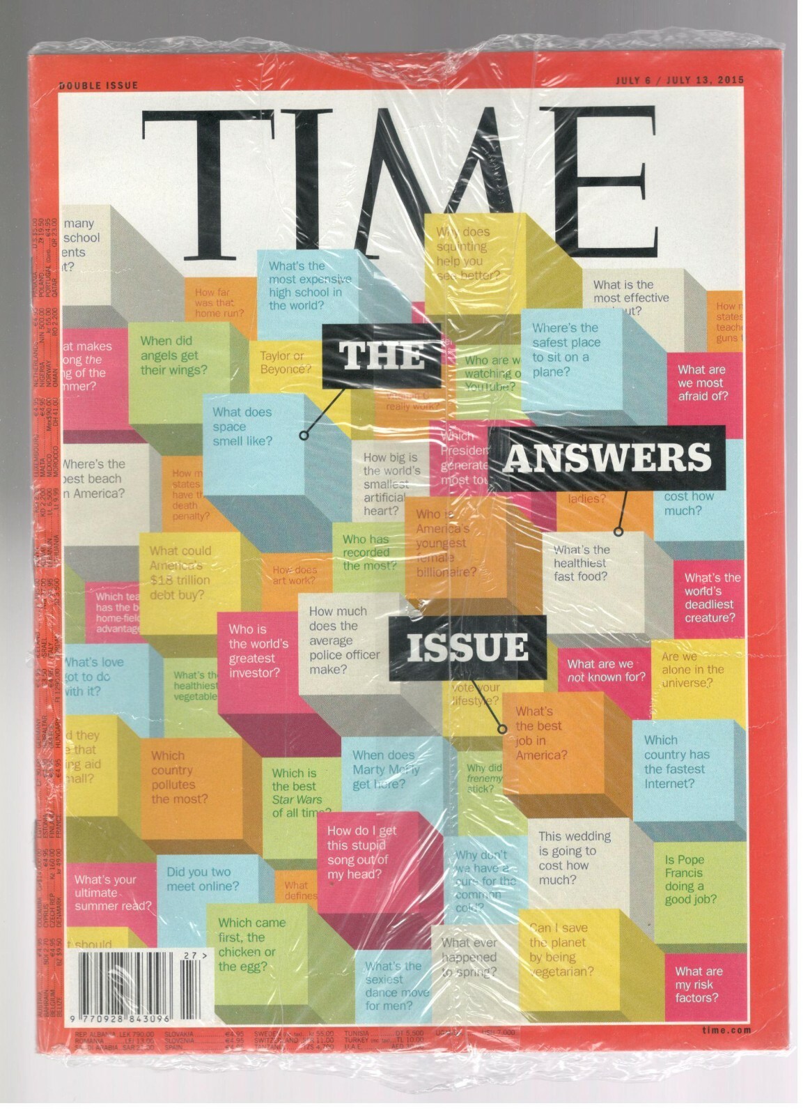 Time Magazine July 6, 2015 The Answers Issue New Sealed