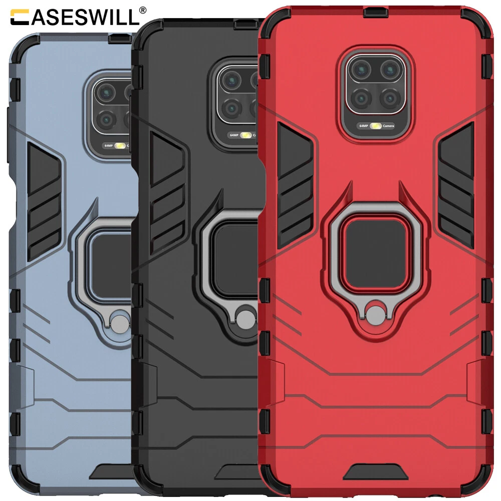 For Xiaomi Redmi Note 11 11S 10 10S 9 Pro Ring Stand Hard Case Screen Protector