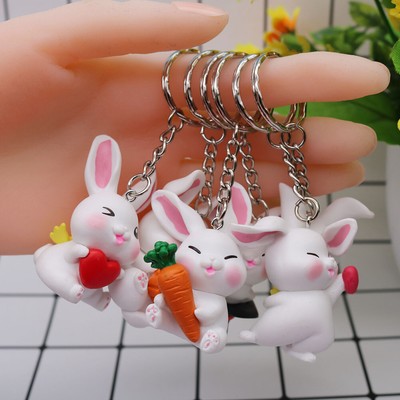  6 Pcs Hase Schlüsselanhänger Assorted Color Keychains Student