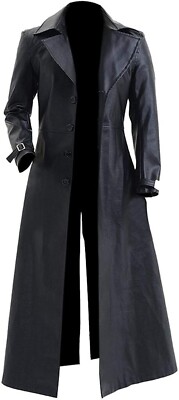 Men Formal Wear Albert Wesker Resident Evil 5 Cosplay Long Leather Trench Coat