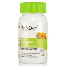 Organic Marigold Capsules Calendula Flower Lutein Source Eye & Vision Support