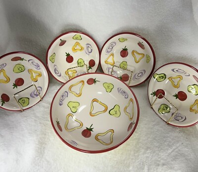 Kitchen Prep 101 by Tabletops Unlimited  Large Salad Bowl and 4 Serving Bowls
